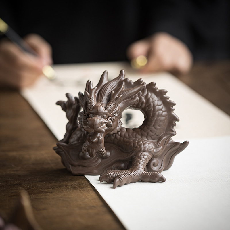 Chinese ceramic dragon decorations for fortune geomancy crafts mascot of the the Year of the Loong, living room, porch, desktop decoration