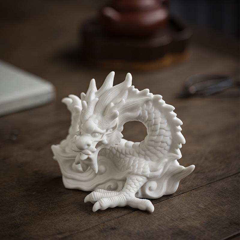 Chinese ceramic dragon decorations for fortune geomancy crafts mascot of the the Year of the Loong, living room, porch, desktop decoration