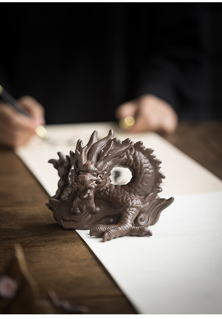 Chinese ceramic dragon decorations for fortune geomancy crafts mascot of the the Year of the Loong, living room, porch, desktop decoration