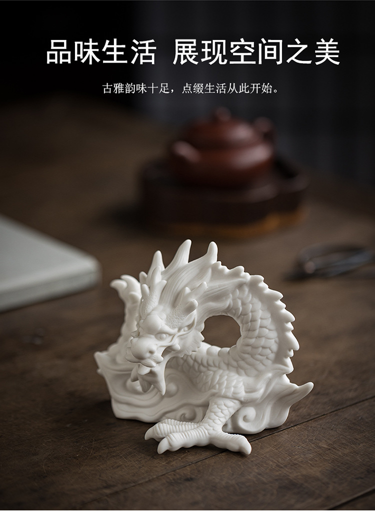 Chinese ceramic dragon decorations for fortune geomancy crafts mascot of the the Year of the Loong, living room, porch, desktop decoration