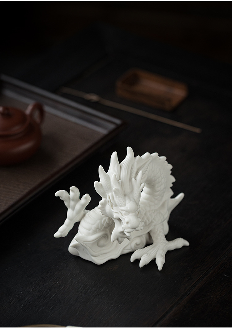 Chinese ceramic dragon decorations for fortune geomancy crafts mascot of the the Year of the Loong, living room, porch, desktop decoration