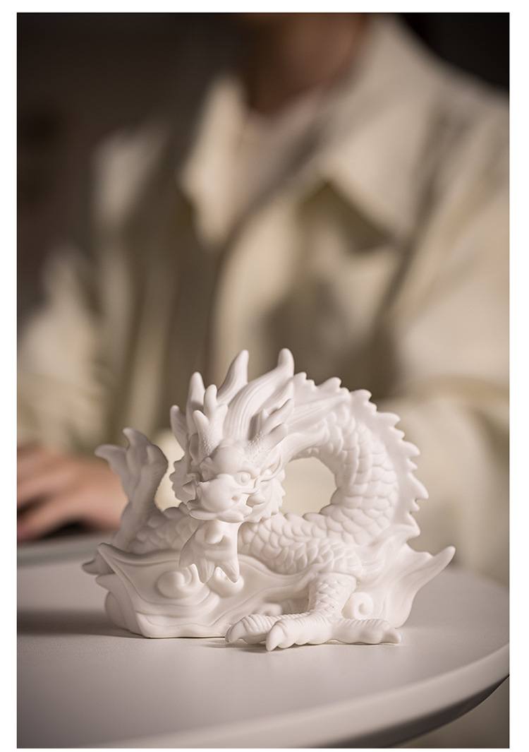 Chinese ceramic dragon decorations for fortune geomancy crafts mascot of the the Year of the Loong, living room, porch, desktop decoration