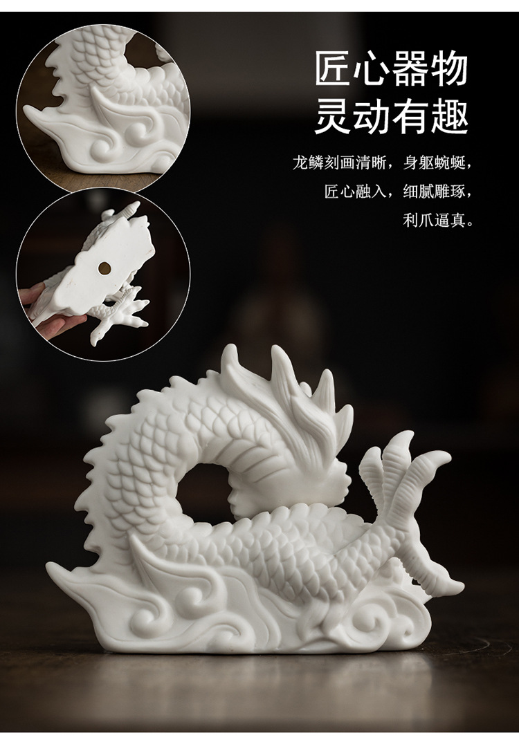 Chinese ceramic dragon decorations for fortune geomancy crafts mascot of the the Year of the Loong, living room, porch, desktop decoration