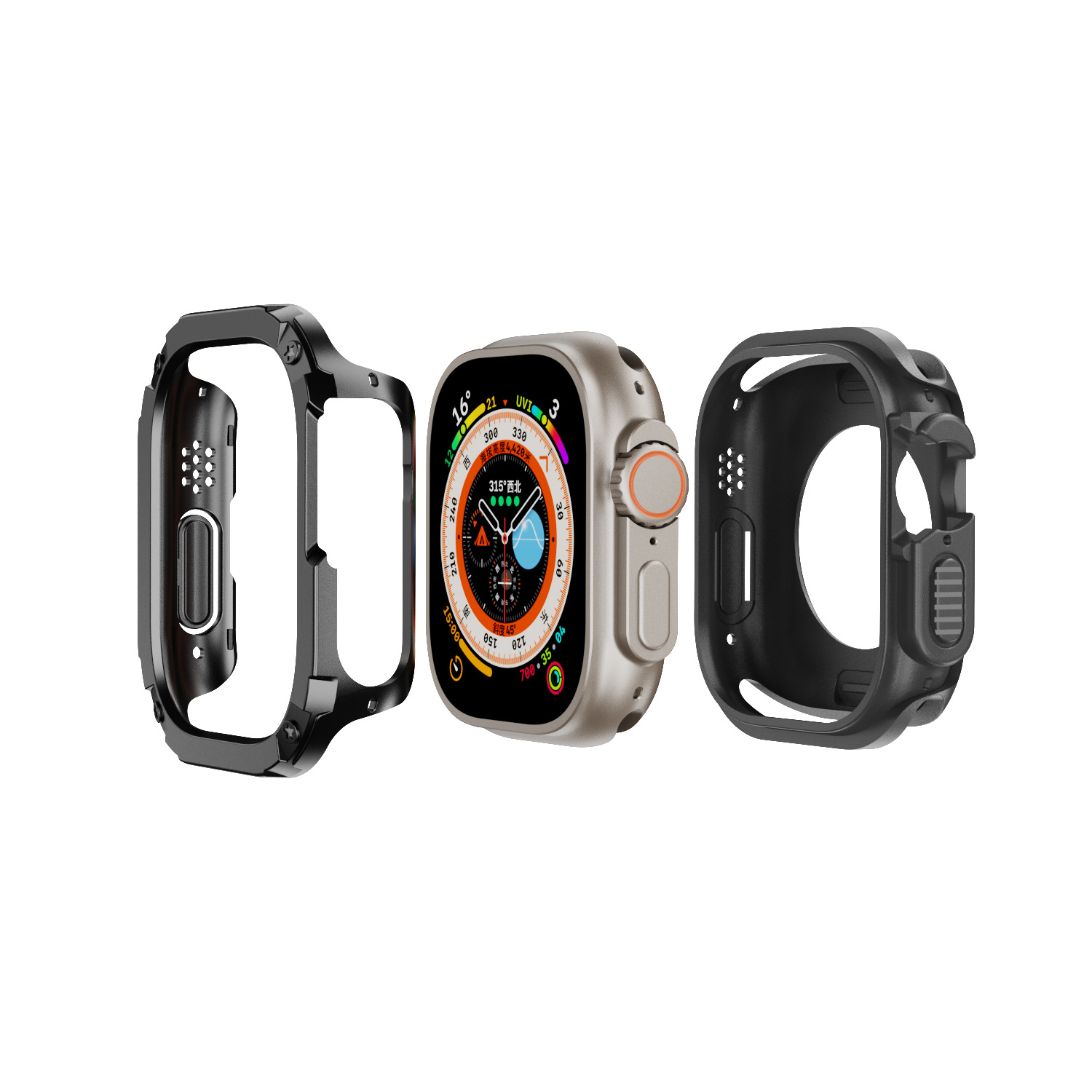 Suitable for the new Apple Watch protective case Watch8 TPU aluminum alloy two in one armor anti drop protective case