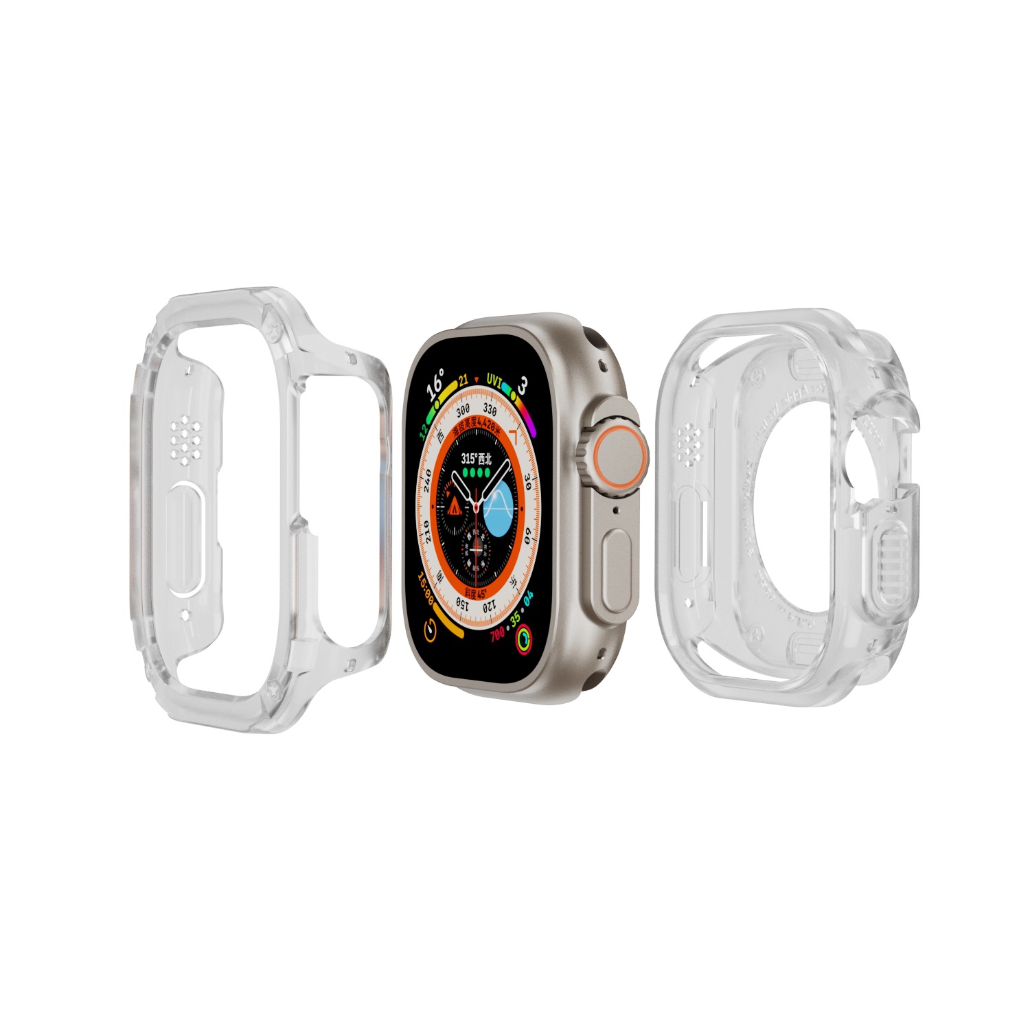 Suitable for the new Apple Watch protective case Watch8 TPU aluminum alloy two in one armor anti drop protective case