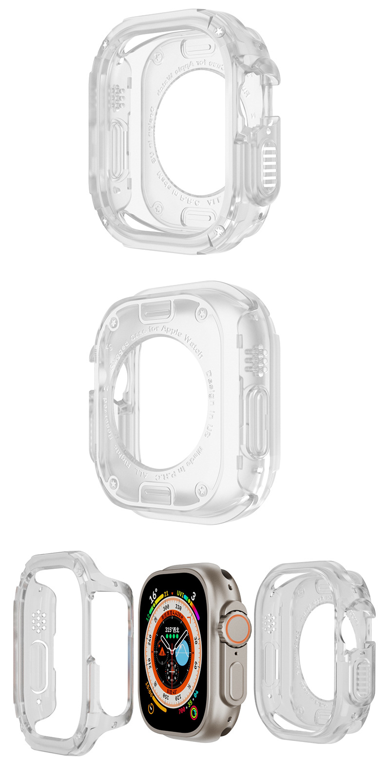 Suitable for the new Apple Watch protective case Watch8 TPU aluminum alloy two in one armor anti drop protective case