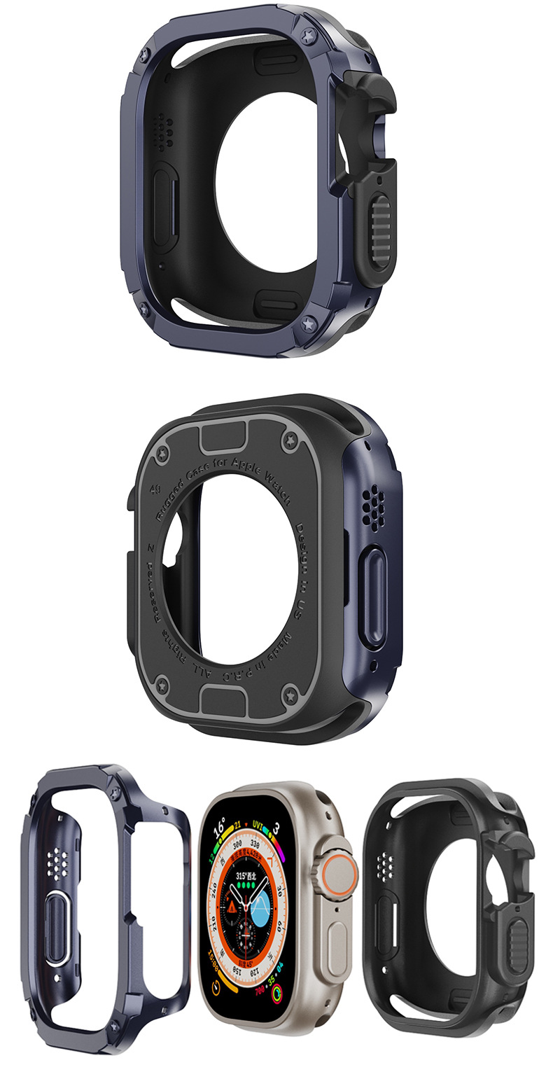 Suitable for the new Apple Watch protective case Watch8 TPU aluminum alloy two in one armor anti drop protective case