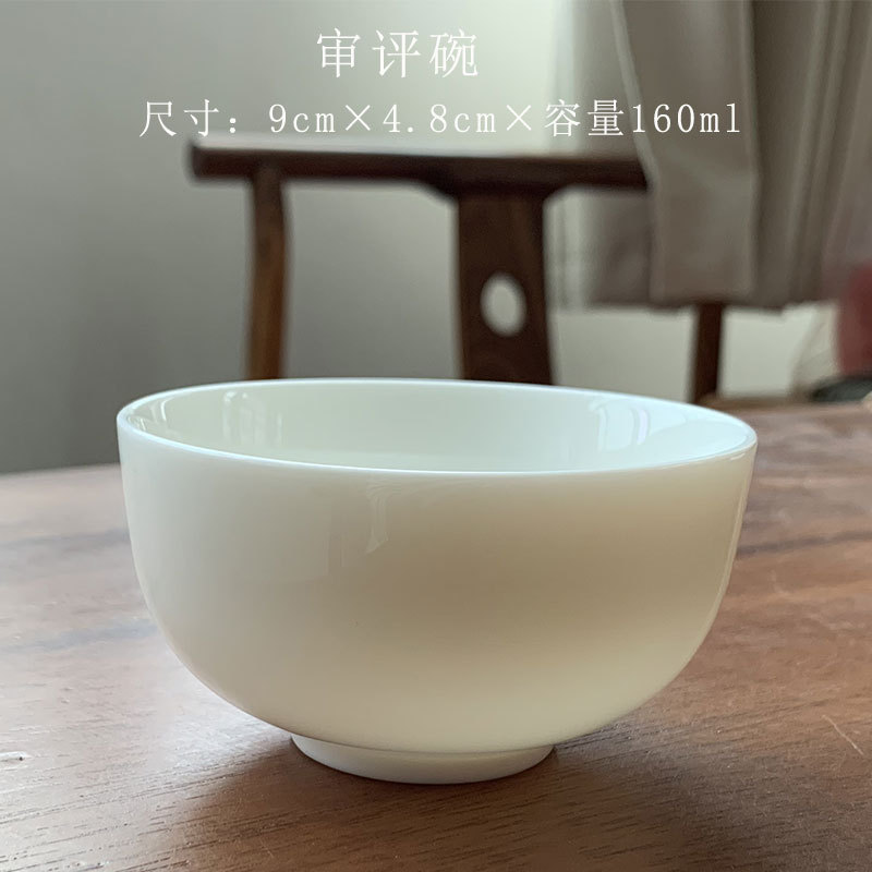 Yangzhi jade white porcelain tea cup wholesale review bowl ceramic kung fu three talents lid bowl coaster fair cup filter