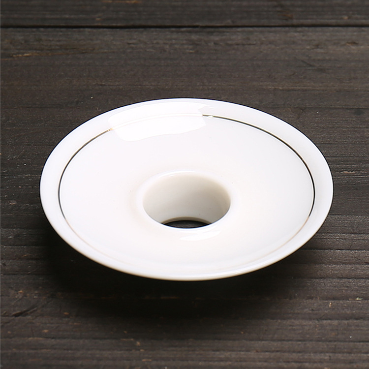 Yangzhi jade white porcelain tea cup wholesale review bowl ceramic kung fu three talents lid bowl coaster fair cup filter