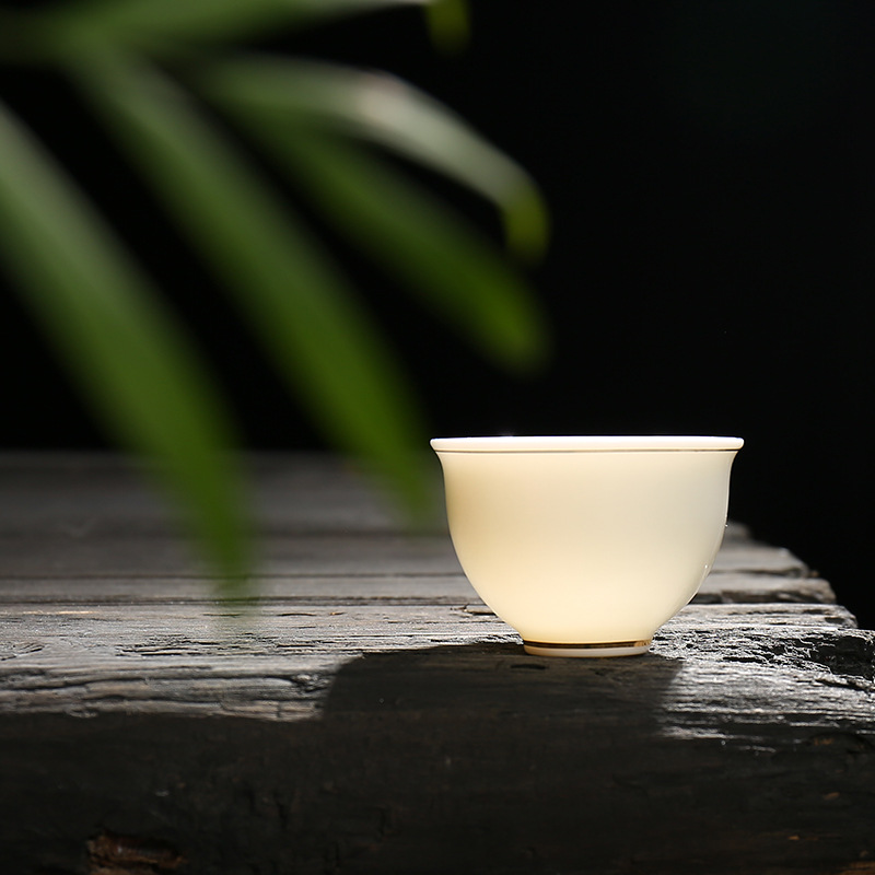 Yangzhi jade white porcelain tea cup wholesale review bowl ceramic kung fu three talents lid bowl coaster fair cup filter