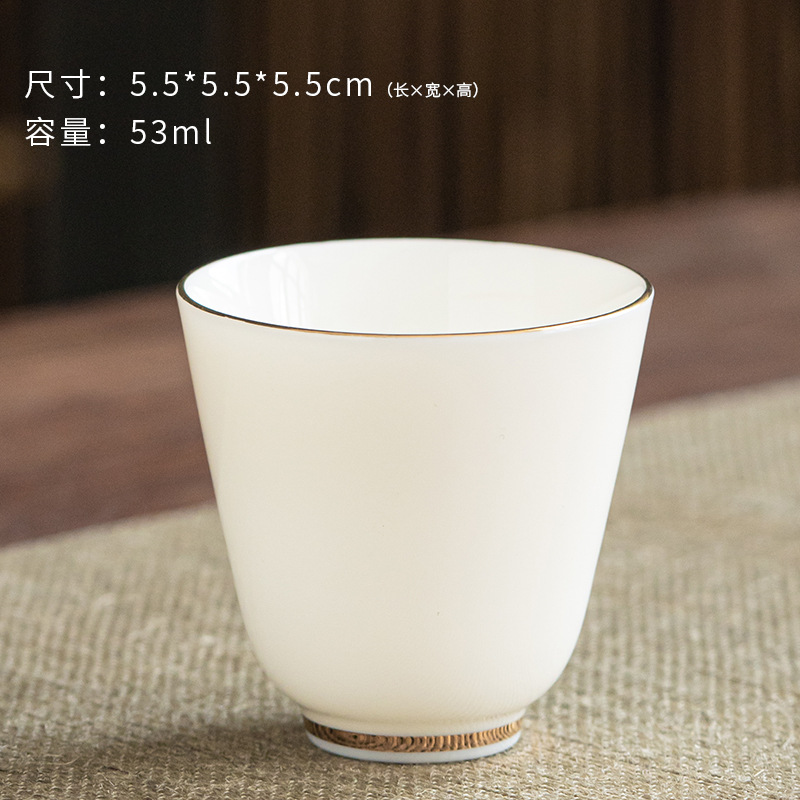 Yangzhi jade white porcelain tea cup wholesale review bowl ceramic kung fu three talents lid bowl coaster fair cup filter