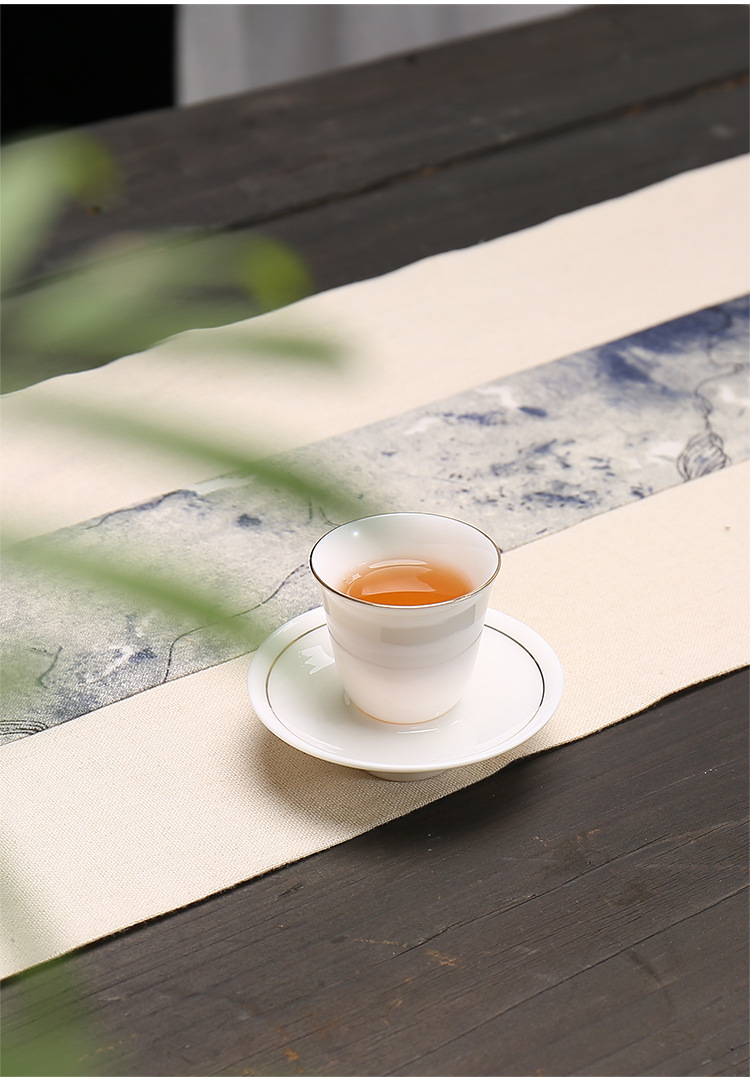 Yangzhi jade white porcelain tea cup wholesale review bowl ceramic kung fu three talents lid bowl coaster fair cup filter