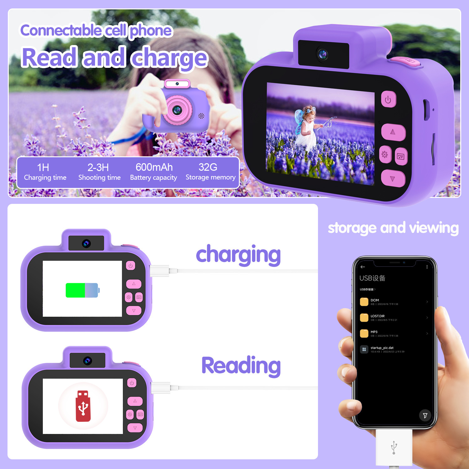 H7 Children's Camera 40 Million HD Dual Camera Mini SLR Digital Camera Toy Gift