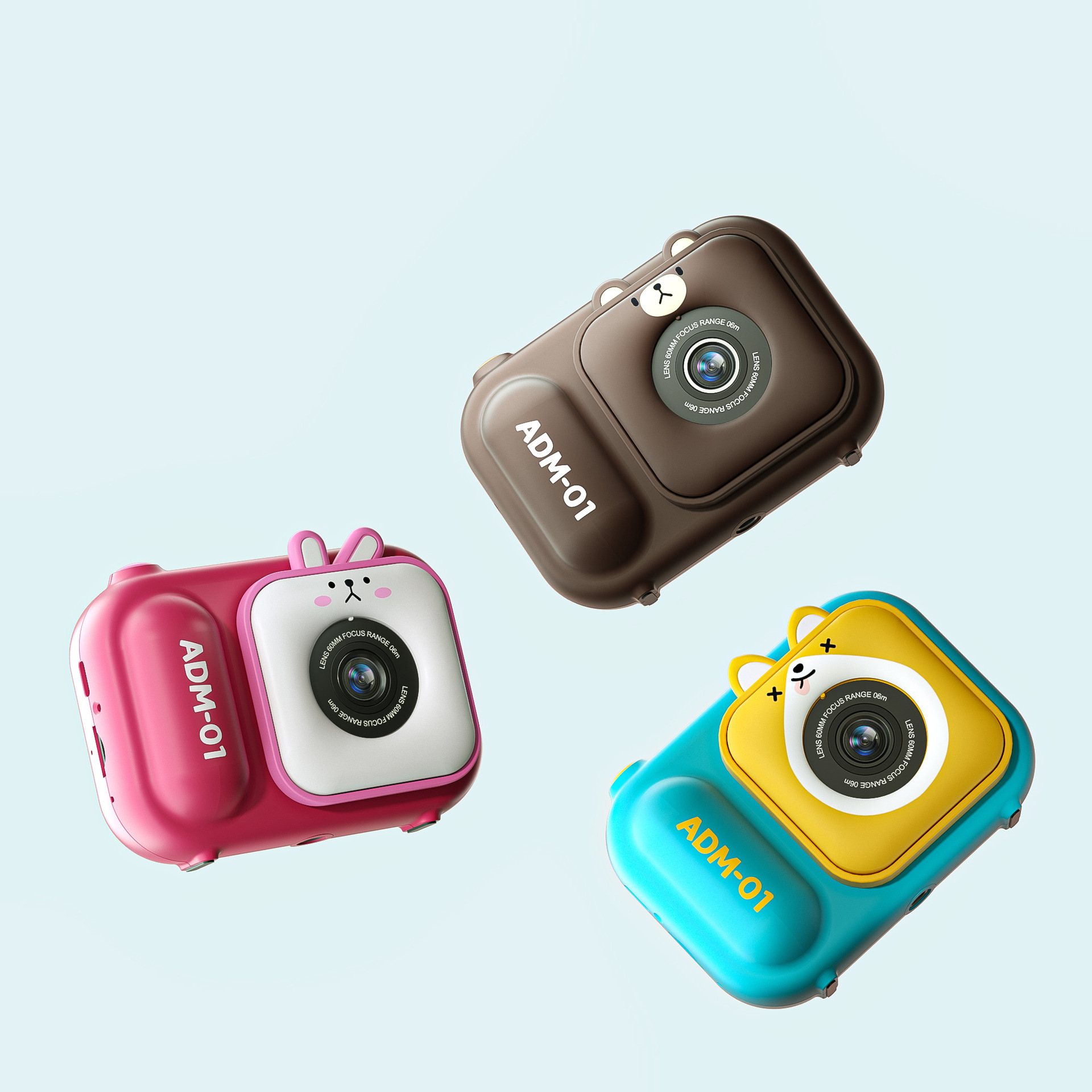 Children's high-definition digital camera, student mini camera, mini SLR camera with holder