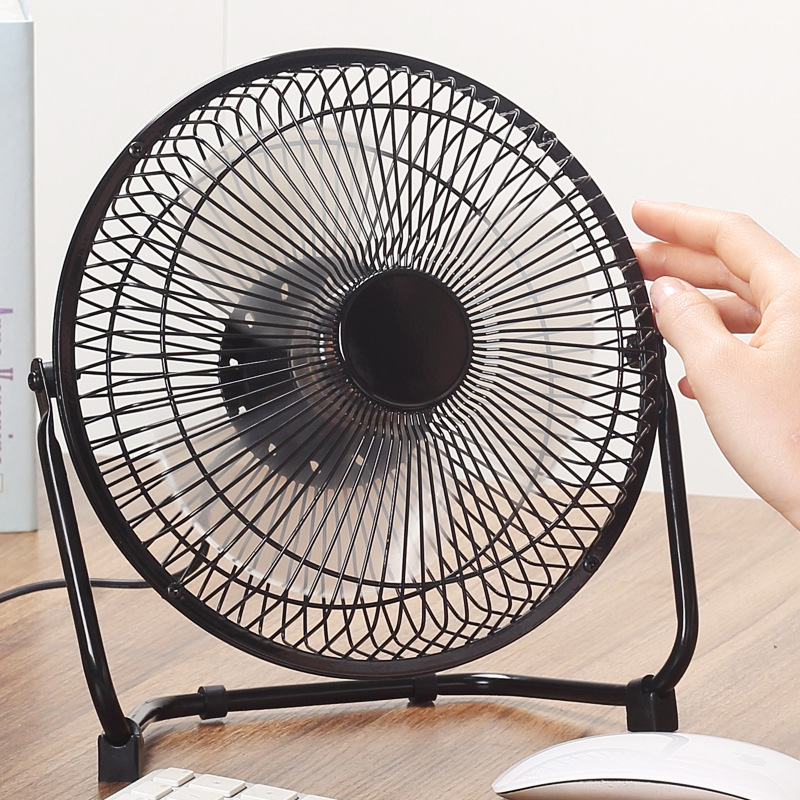 Metal Iron Art Small Fan Aluminum Leaf USB Fan 4-inch 6-inch 8-inch Mini Table Fan Desktop Office Small Electric Fan