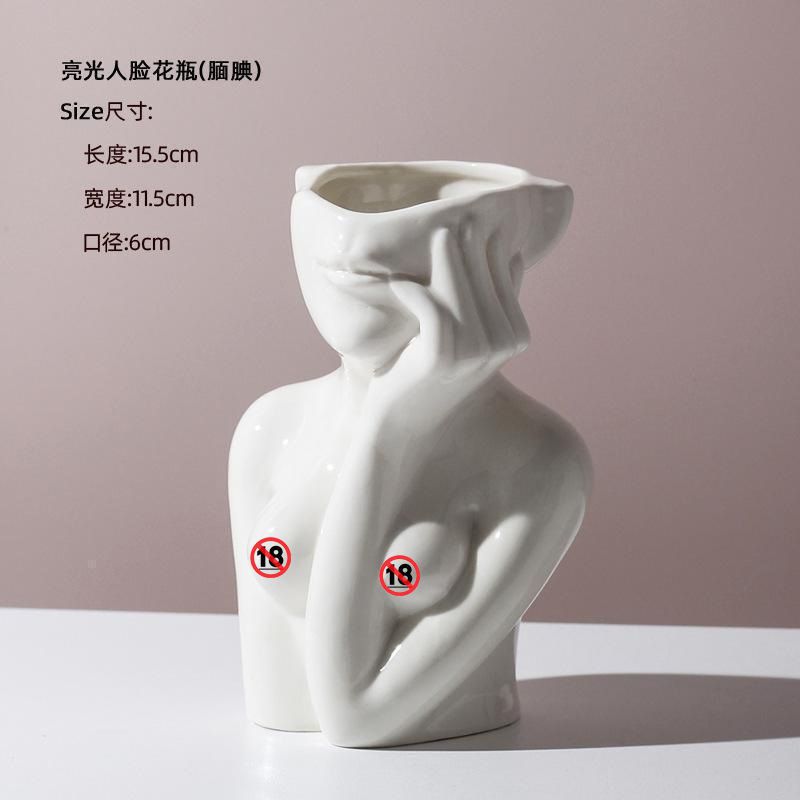 Human Ceramic Vase Art Vase Nordic Home Decoration Ceramic Vase White Ceramic Vase