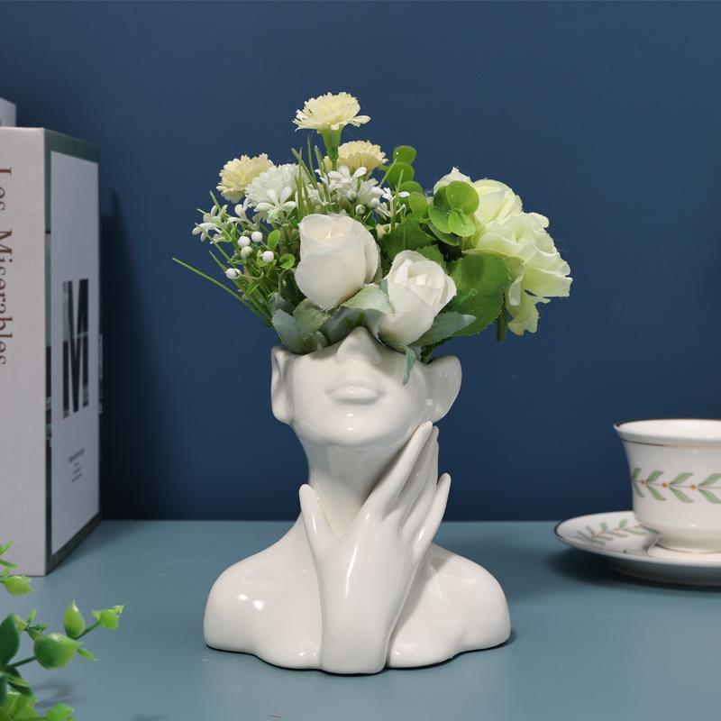 Human Ceramic Vase Art Vase Nordic Home Decoration Ceramic Vase White Ceramic Vase