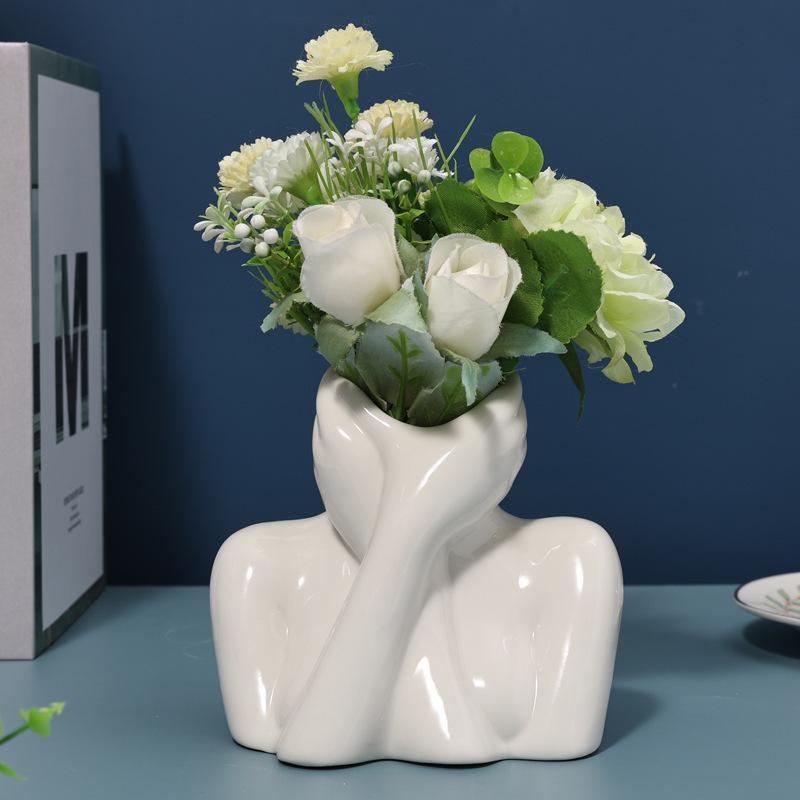 Human Ceramic Vase Art Vase Nordic Home Decoration Ceramic Vase White Ceramic Vase