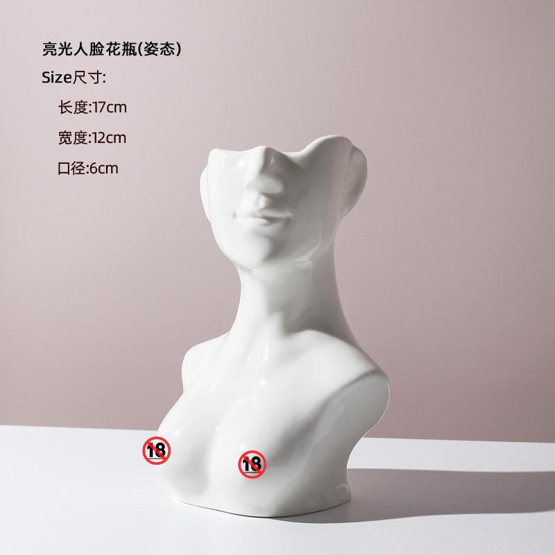 Human Ceramic Vase Art Vase Nordic Home Decoration Ceramic Vase White Ceramic Vase