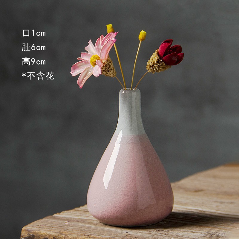 Creative handmade small vases, flower arrangements, mini ceramic ornaments, modern and minimalist wine cabinets, dry flower decorations, wholesale ornaments