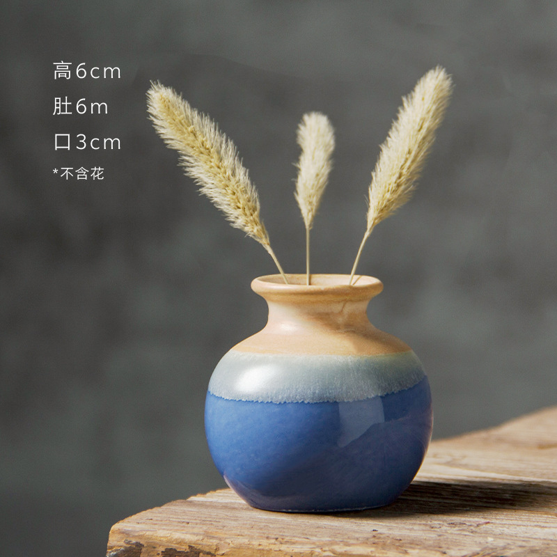 Creative handmade small vases, flower arrangements, mini ceramic ornaments, modern and minimalist wine cabinets, dry flower decorations, wholesale ornaments