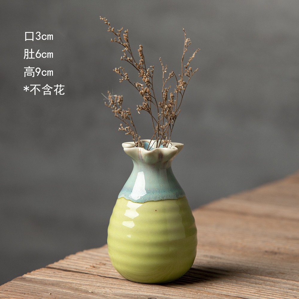 Creative handmade small vases, flower arrangements, mini ceramic ornaments, modern and minimalist wine cabinets, dry flower decorations, wholesale ornaments