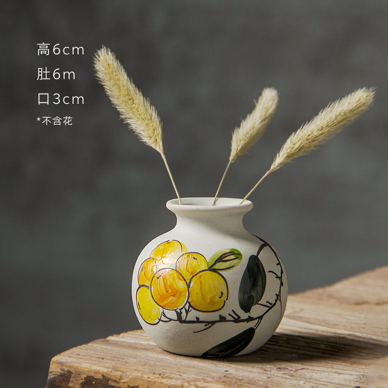 Creative handmade small vases, flower arrangements, mini ceramic ornaments, modern and minimalist wine cabinets, dry flower decorations, wholesale ornaments