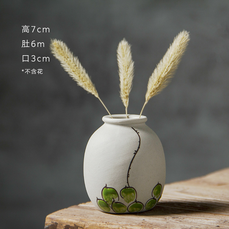 Creative handmade small vases, flower arrangements, mini ceramic ornaments, modern and minimalist wine cabinets, dry flower decorations, wholesale ornaments