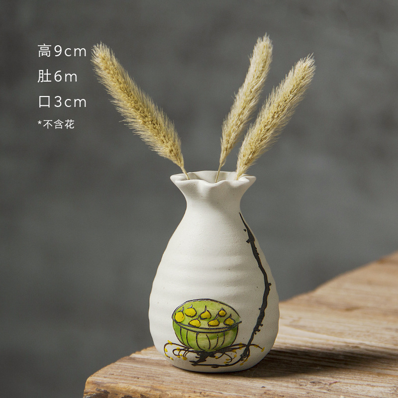 Creative handmade small vases, flower arrangements, mini ceramic ornaments, modern and minimalist wine cabinets, dry flower decorations, wholesale ornaments