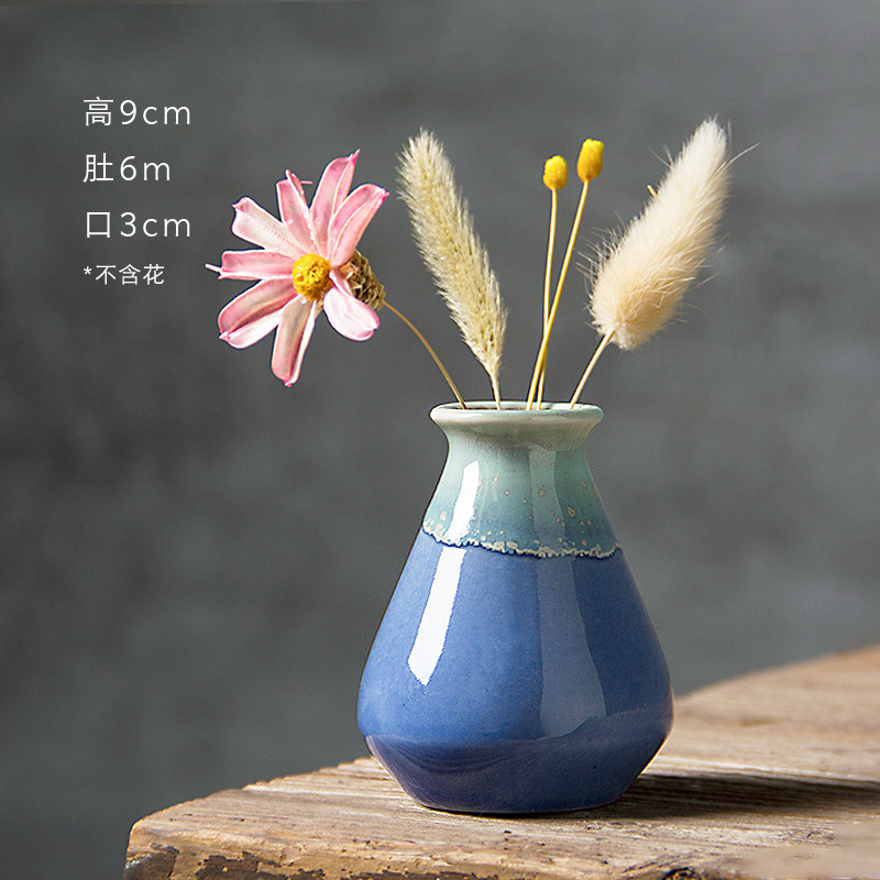 Creative handmade small vases, flower arrangements, mini ceramic ornaments, modern and minimalist wine cabinets, dry flower decorations, wholesale ornaments