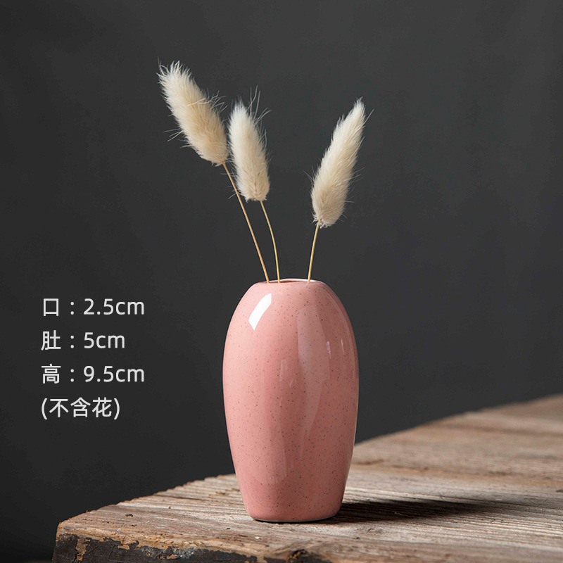 Creative handmade small vases, flower arrangements, mini ceramic ornaments, modern and minimalist wine cabinets, dry flower decorations, wholesale ornaments