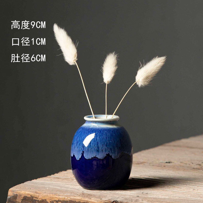 Creative handmade small vases, flower arrangements, mini ceramic ornaments, modern and minimalist wine cabinets, dry flower decorations, wholesale ornaments