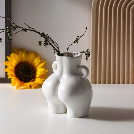 Nordic human body design creative ceramic human body vases, flower dryers, flower arrangement art, home furnishings, Amazon hot selling