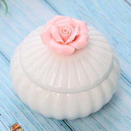 Nordic style ceramic hand held flower storage jar, home jewelry box, storage box, creative gift box, ornament with hand gift