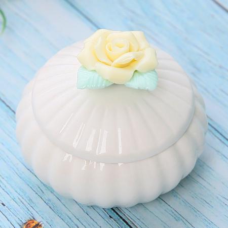 Nordic style ceramic hand held flower storage jar, home jewelry box, storage box, creative gift box, ornament with hand gift