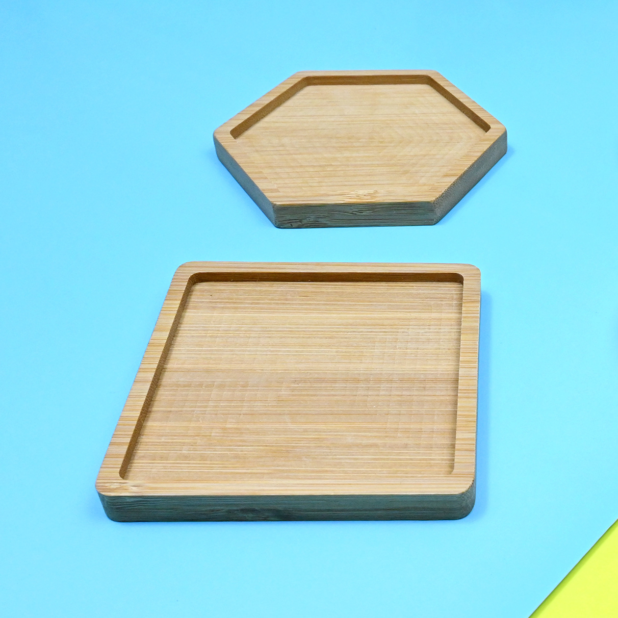 Round heart-shaped mosaic DIY bamboo mat dining mat square retro handmade material base embryo bamboo wood coaster tray