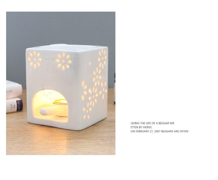 Small wholesale ceramic essential oil lamp incense burner Large essence burner Square hollow incense burner Source of origin