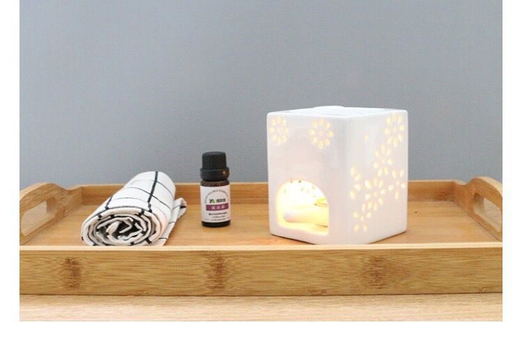 Small wholesale ceramic essential oil lamp incense burner Large essence burner Square hollow incense burner Source of origin