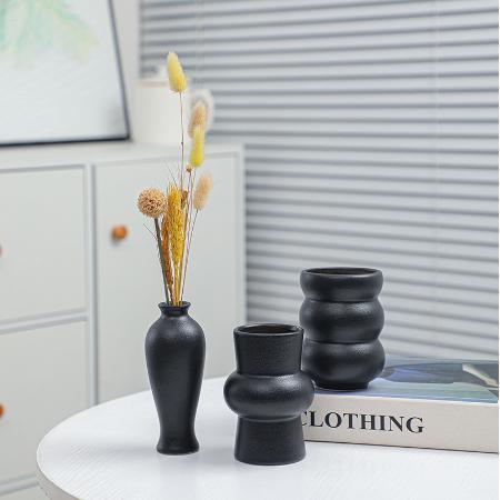 High temperature ceramic vase tabletop small vase can hold water, dried flowers, flower arrangements, decorative ornaments, cross-border hot selling combination set three