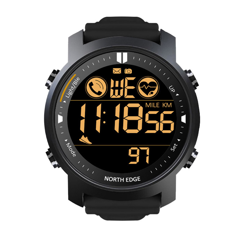 Amazon Smart Sports Metal Watch Heart Rate Waterproof Swimming Bluetooth Watch Calorie Consumption Tactical Watch