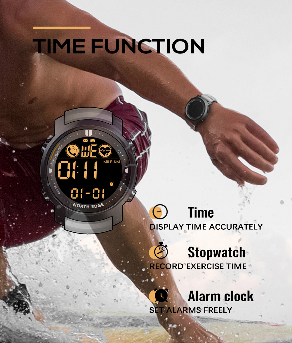 Amazon Smart Sports Metal Watch Heart Rate Waterproof Swimming Bluetooth Watch Calorie Consumption Tactical Watch