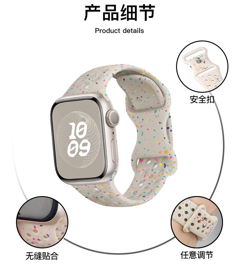 Amazon's best-selling watch strap for Apple. iWatch butterfly buckle hole color chip silicone apple watch strap