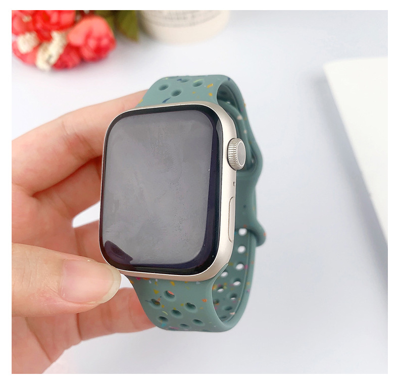 Amazon's best-selling watch strap for Apple. iWatch butterfly buckle hole color chip silicone apple watch strap