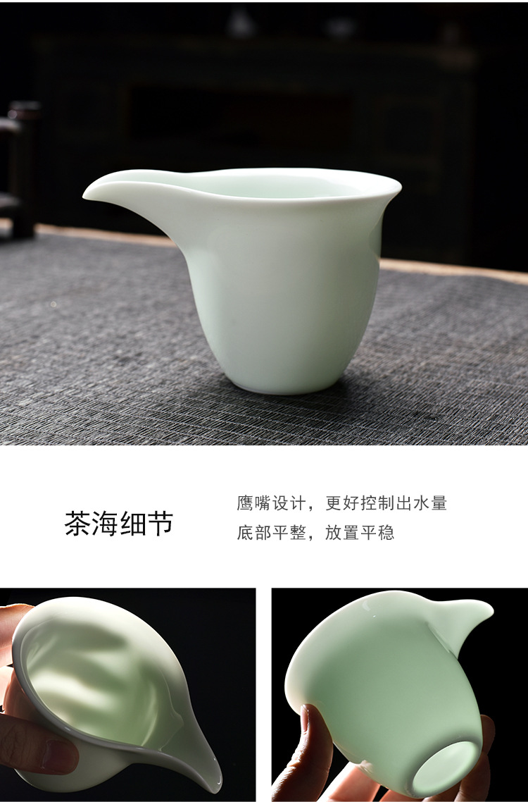 Opening Gift Kung Fu Tea Set Wholesale Logo Printing Home Sheep Fat Jade Ceramic Three Talent Bowl Teapot Set