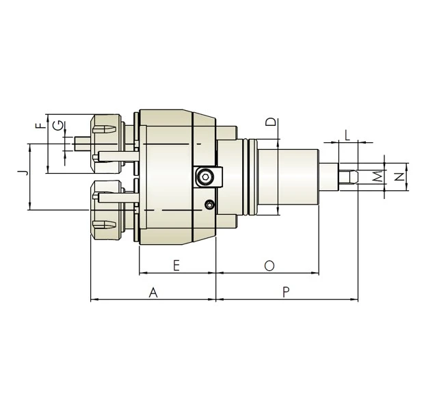 Axial Single-end Dual Output Tool Holder (External Coolant)