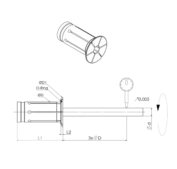 DC oil pressure Straight Collet