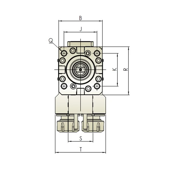 Radial Single-end Dual Output Tool Holder (External Coolant)