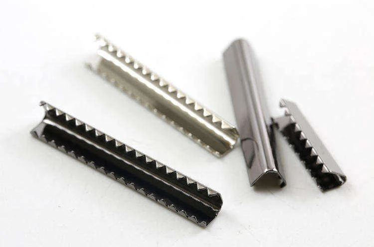 Rectangle Metal Toothed Clothing Tail Clip Belt End Tips Claw Metal Belt Tail Clip