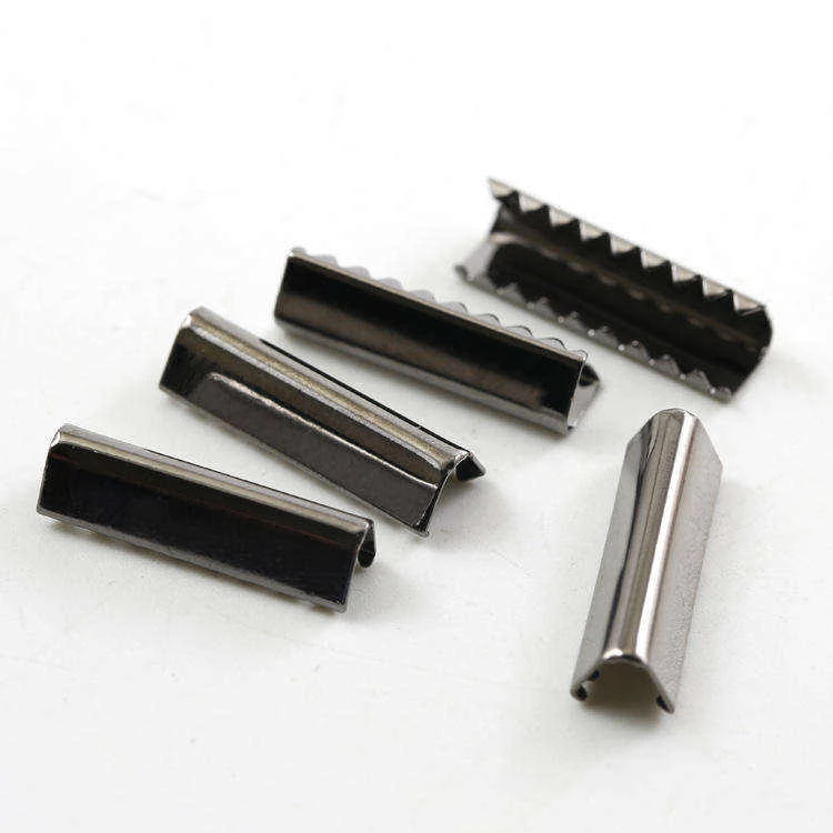 Rectangle Metal Toothed Clothing Tail Clip Belt End Tips Claw Metal Belt Tail Clip