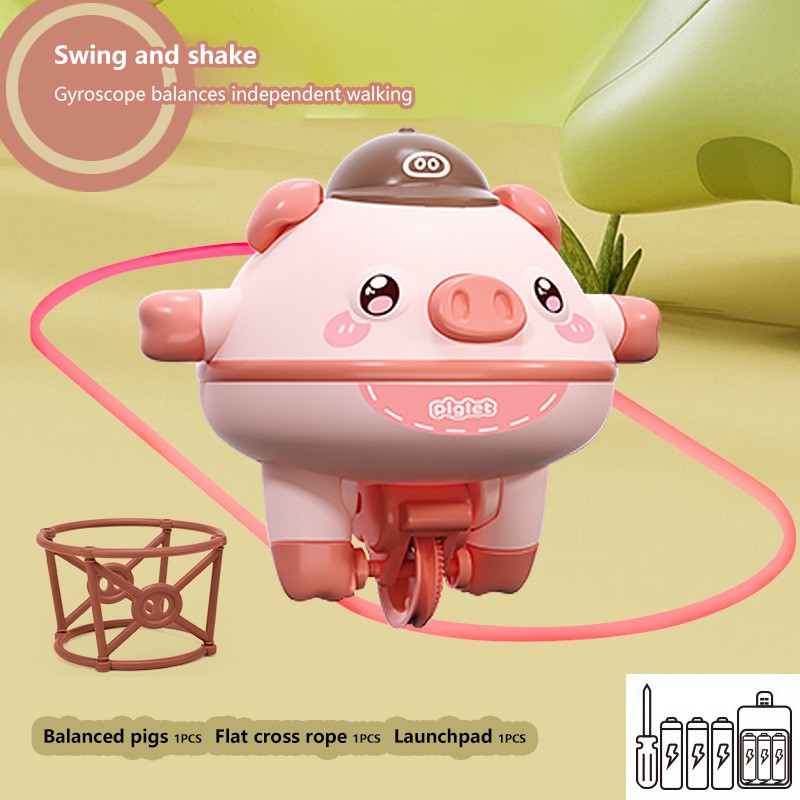 New Tumbler balance pig gyroscope one piece unicycle girl boy cute novelty tightrope walking black technology puzzle toys